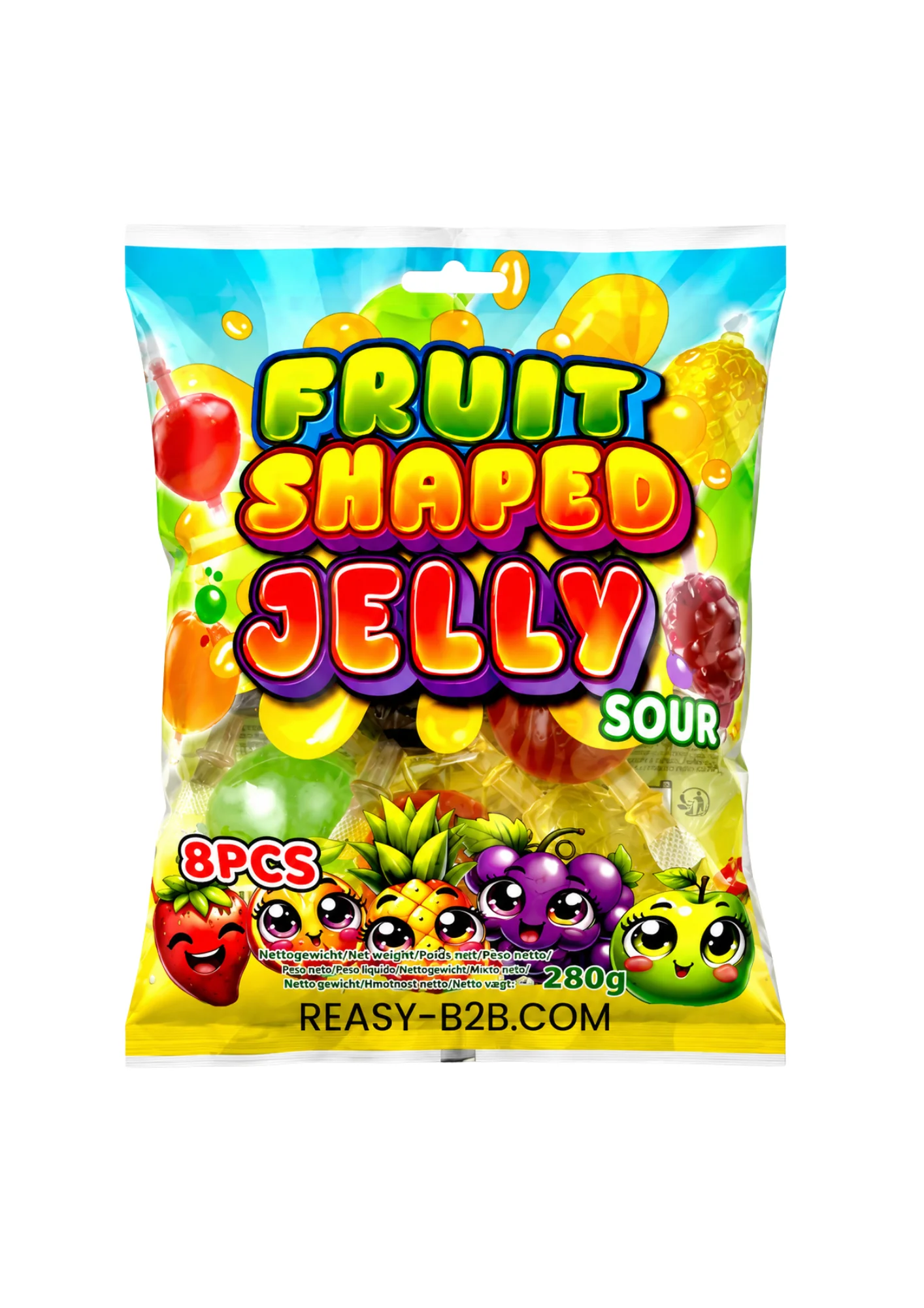 Fruit Shaped Jelly Sour Bag 24 x 280g