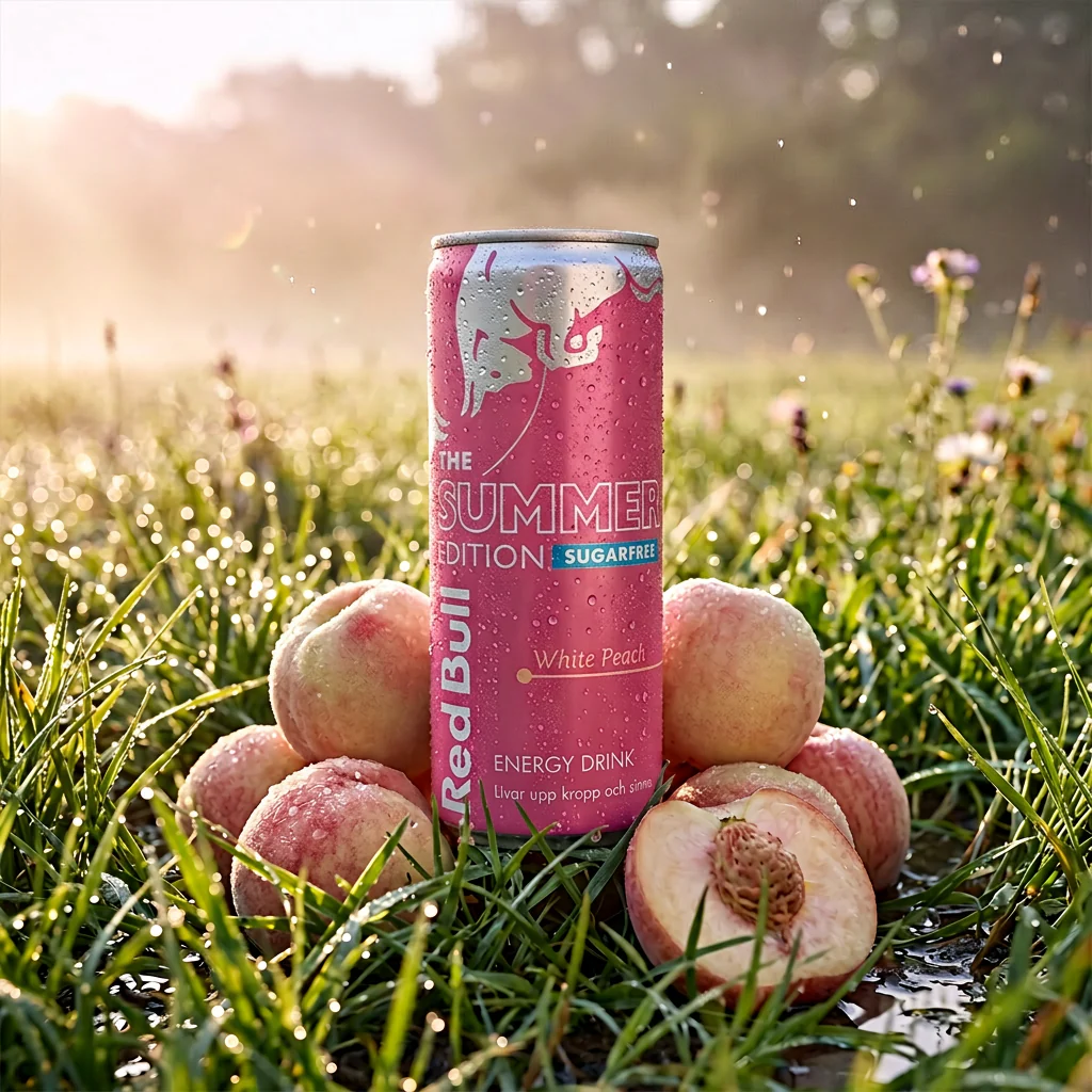 Red Bull Energy Drink The Summer Edition Sugarfree White Peach 24 x 250ml - Image 2