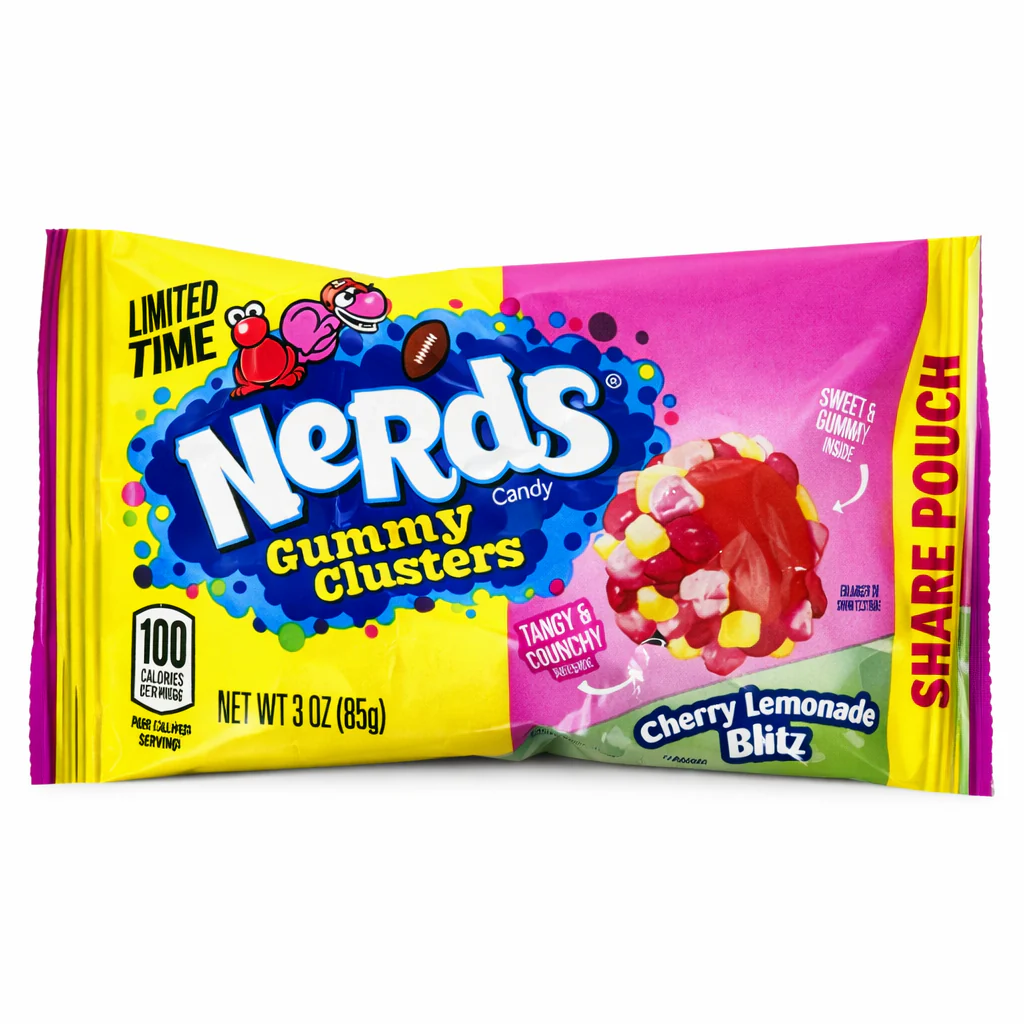 Wonka Nerds Gummy Clusters Candy Cherry Lemonade 12 x 85g DDM 2026-08